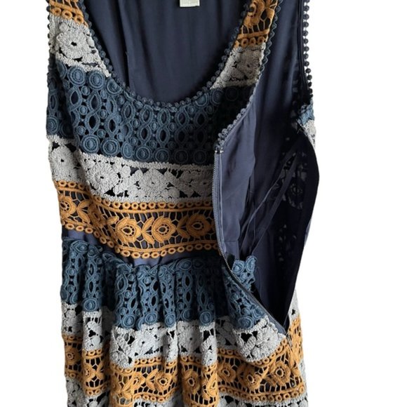 Anthropologie Maeve Striated Crochet Dress Size 4 Fit and Flare - Picture 9 of 13